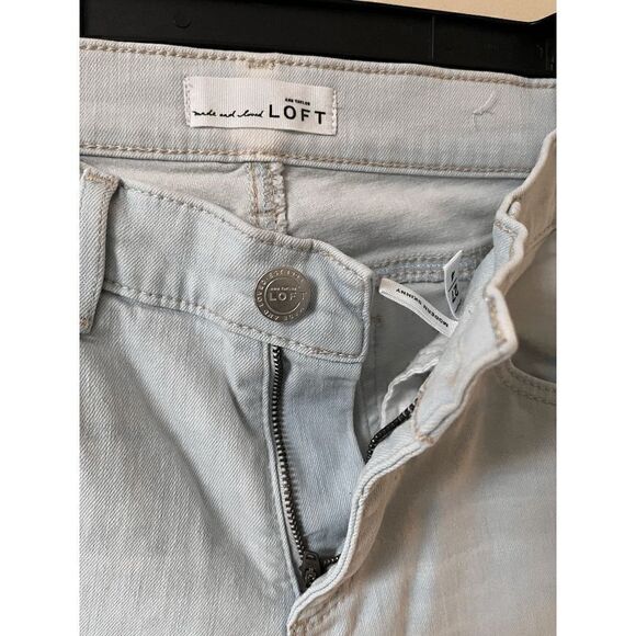 Ann Taylor Loft Womens Hi Rise Modern Skinny step Hem Jeans Light Wash Sz 27 - Picture 7 of 9